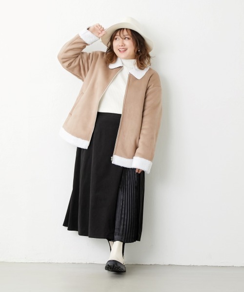 SMILE LAND（スマイルランド）の「＜大きいサイズ＞ ボトルネックリブニットプルオーバー（ニット/セーター・レディース・オフホワイト/ブラック/ワイン/ネイビー/ブラック系・LL/3L/4L/5L/L）」の22枚目の写真