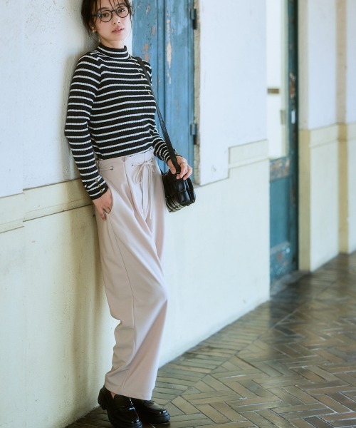 SMILE LAND（スマイルランド）の「＜大きいサイズ＞ ボトルネックリブニットプルオーバー（ニット/セーター・レディース・オフホワイト/ブラック/ワイン/ネイビー/ブラック系・LL/3L/4L/5L/L）」の16枚目の写真