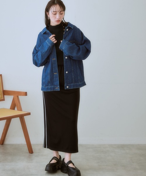 SMILE LAND（スマイルランド）の「＜大きいサイズ＞ ボトルネックリブニットプルオーバー（ニット/セーター・レディース・オフホワイト/ブラック/ワイン/ネイビー/ブラック系・LL/3L/4L/5L/L）」の12枚目の写真