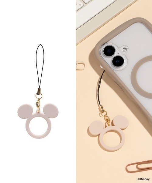 Disney（ディズニー）の「ディズニーキャラクター シリコンリングストラップ（キーホルダー・レディース・ベージュ/ブルー/パープル/ブラック/グリーン/ピンク・FREE）」の2枚目の写真