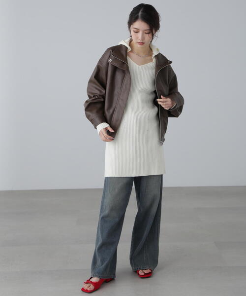 FREE'S MART（フリーズマート）の「フード付きニットミニワンピース（ワンピース・レディース・グレー/ホワイト・SMALL/MEDIUM）」の22枚目の写真