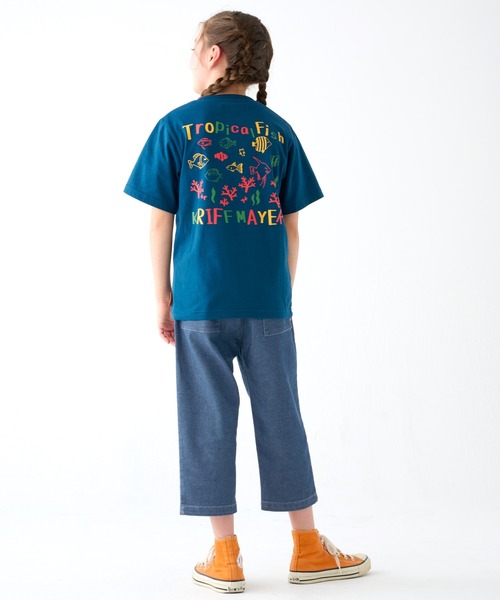 KRIFF MAYER Kid's Collection(クリフメイヤーキッズコレクション)の「ハイメッシュデニムクロップド(デニムパンツ・キッズ・ダークブルー/ライトブルー・120/130/140/150/160/170)」の8枚目の写真