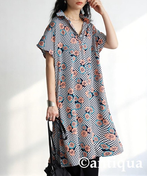 antiqua(アンティカ)の「フラワードットワンピース(ワンピース・レディース・マルチ・ONESIZE)」の3枚目の写真