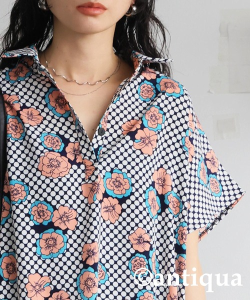 antiqua(アンティカ)の「フラワードットワンピース(ワンピース・レディース・マルチ・ONESIZE)」の4枚目の写真