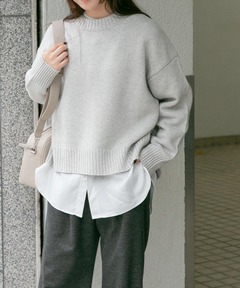 BLENDFOX BOUCLE クルーネックプルオーバー（ニット/セーター