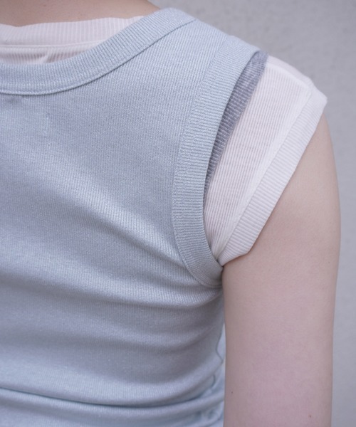 G.V.G.V.(ジーヴィージーヴィー)の「GLITTER RIB TANK TOP(タンクトップ・レディース・ブルー/シルバー・ONE SIZE)」の10枚目の写真