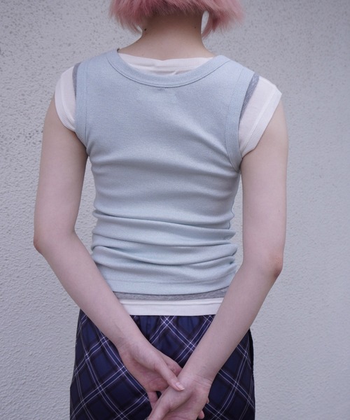 G.V.G.V.(ジーヴィージーヴィー)の「GLITTER RIB TANK TOP(タンクトップ・レディース・ブルー/シルバー・ONE SIZE)」の15枚目の写真
