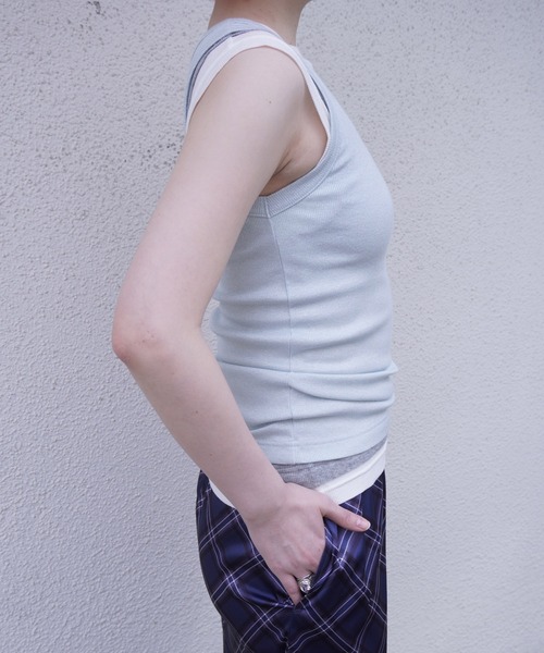 G.V.G.V.(ジーヴィージーヴィー)の「GLITTER RIB TANK TOP(タンクトップ・レディース・ブルー/シルバー・ONE SIZE)」の16枚目の写真
