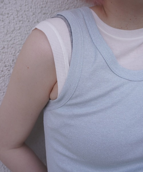 セール】GLITTER RIB TANK TOP（タンクトップ）｜G.V.G.V.（ジー