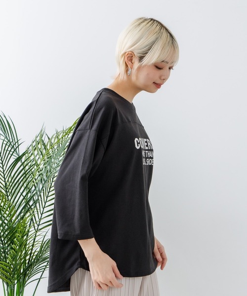 CONVERSE(コンバース)の「【CONVERSE/コンバース】8分袖 裾ラウンドTシャツ(Tシャツ/カットソー・レディース・ブラック/ネイビー/オフホワイト/エメラルド・MEDIUM/LARGE)」の18枚目の写真