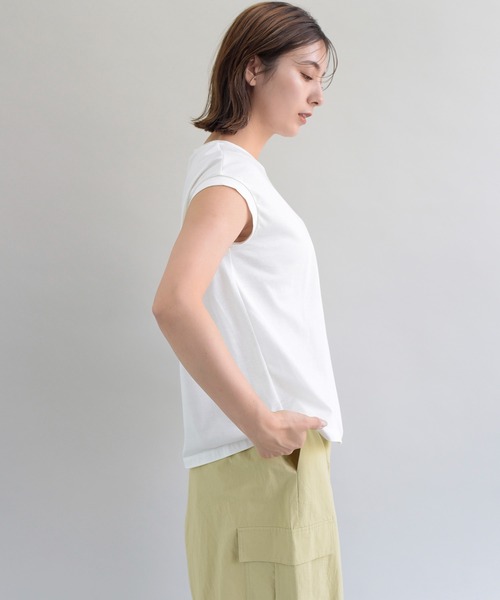 UNDICI・NOVE（ウンディッチノーベ）の「【AECA BLANC】アエカブラン/オーガニックコットンロゴ刺繍プルオーバー（Tシャツ/カットソー・レディース・ブラック/ホワイト/グレー・L/M）」の4枚目の写真