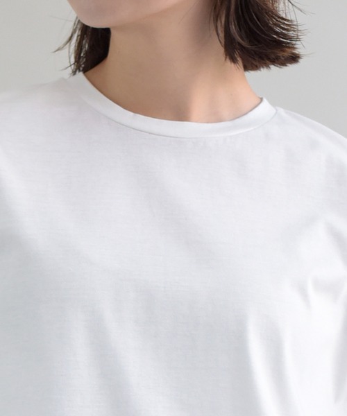 UNDICI・NOVE（ウンディッチノーベ）の「【AECA BLANC】アエカブラン/オーガニックコットンロゴ刺繍プルオーバー（Tシャツ/カットソー・レディース・ブラック/ホワイト/グレー・L/M）」の6枚目の写真