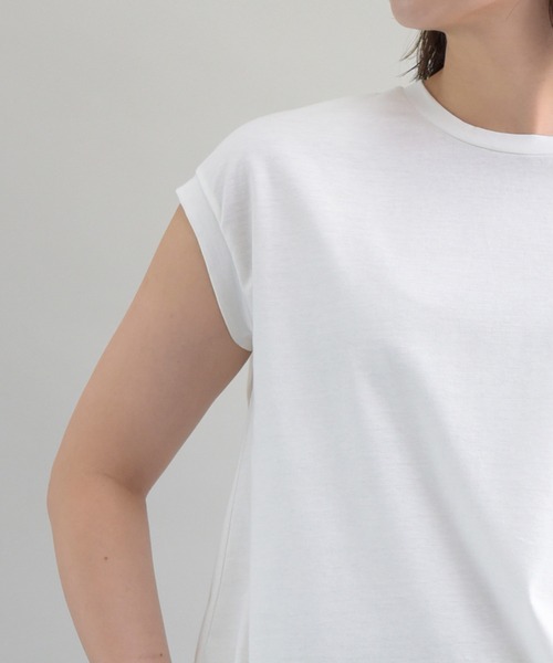 UNDICI・NOVE（ウンディッチノーベ）の「【AECA BLANC】アエカブラン/オーガニックコットンロゴ刺繍プルオーバー（Tシャツ/カットソー・レディース・ブラック/ホワイト/グレー・L/M）」の7枚目の写真