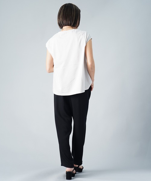 UNDICI・NOVE（ウンディッチノーベ）の「【AECA BLANC】アエカブラン/オーガニックコットンロゴ刺繍プルオーバー（Tシャツ/カットソー・レディース・ブラック/ホワイト/グレー・L/M）」の10枚目の写真