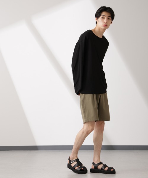 NANO universe（ナノユニバース）の「WEB限定/セミシアークルーネックプルオーバー 長袖（Tシャツ/カットソー・メンズ・ベージュ/チャコール/ブラック・L/M/S）」の9枚目の写真