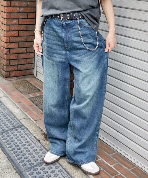 FREAK'S STORE(フリークスストア)の「PUBLUX/パブリュクス 加工デニムパンツ(限定展開)(デニムパンツ・メンズ・インディゴブルー/ブラック・LARGE/MEDIUM/SMALL)」の10枚目の写真