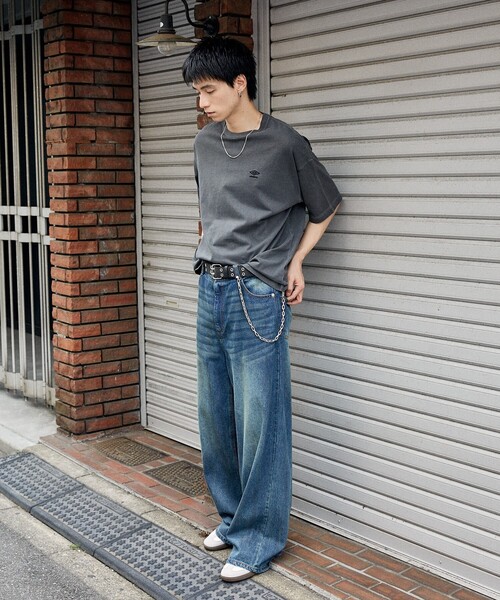FREAK'S STORE(フリークスストア)の「PUBLUX/パブリュクス 加工デニムパンツ(限定展開)(デニムパンツ・メンズ・インディゴブルー/ブラック・LARGE/MEDIUM/SMALL)」の12枚目の写真