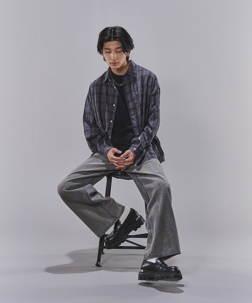 FREAK'S STORE(フリークスストア)の「PUBLUX/パブリュクス 加工デニムパンツ(限定展開)(デニムパンツ・メンズ・インディゴブルー/ブラック・LARGE/MEDIUM/SMALL)」の20枚目の写真