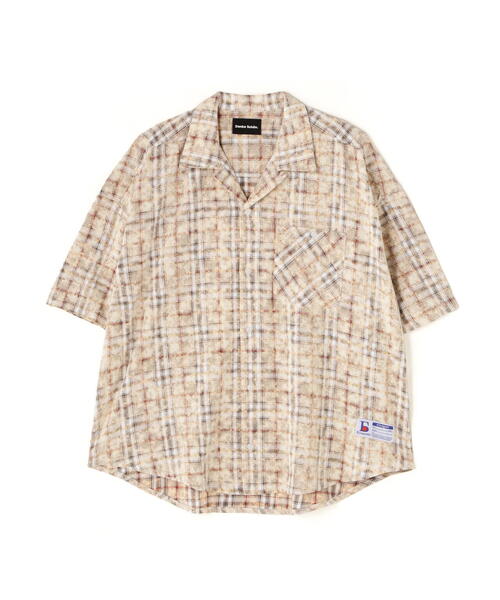 ブラウス シャツ 「WEB＆限定」DankeSchon/ダンケシェーン/BLEACH CHECK OPEN COLLER レディース メンズ セール】【WEB＆DEPOT限定】DankeSchon/ダンケシェーン/BLEACH