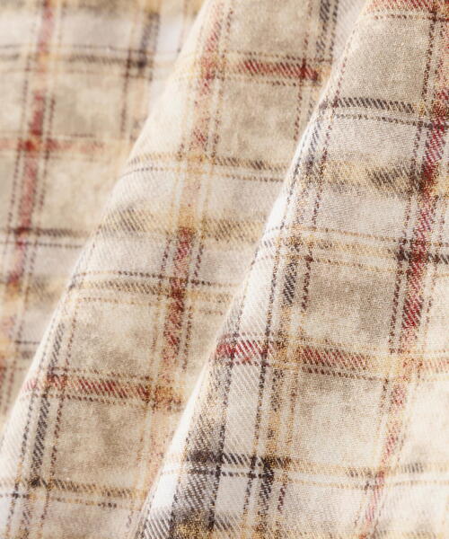 DANKE SCHON(ダンケシェーン)の「【WEB&DEPOT限定】DankeSchon/ダンケシェーン/BLEACH CHECK OPEN COLLER(シャツ/ブラウス・レディース・モスグリーン/ベージュ/ブラック・F)」の6枚目の写真
