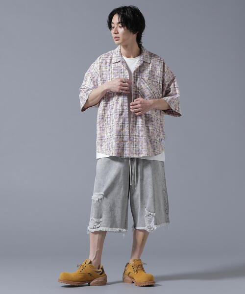 DANKE SCHON(ダンケシェーン)の「【WEB&DEPOT限定】DankeSchon/ダンケシェーン/BLEACH CHECK OPEN COLLER(シャツ/ブラウス・レディース・モスグリーン/ベージュ/ブラック・F)」の9枚目の写真