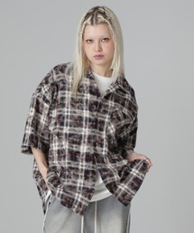 【WEB&DEPOT限定】DankeSchon/ダンケシェーン/BLEACH CHECK OPEN COLLER