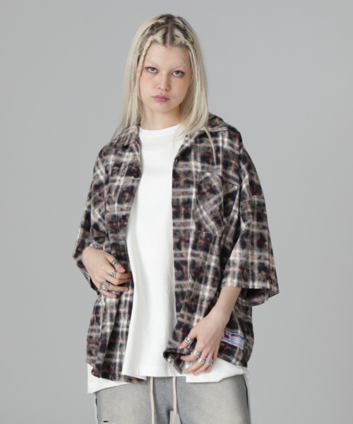 DANKE SCHON(ダンケシェーン)の「【WEB&DEPOT限定】DankeSchon/ダンケシェーン/BLEACH CHECK OPEN COLLER(シャツ/ブラウス・レディース・モスグリーン/ベージュ/ブラック・F)」の17枚目の写真