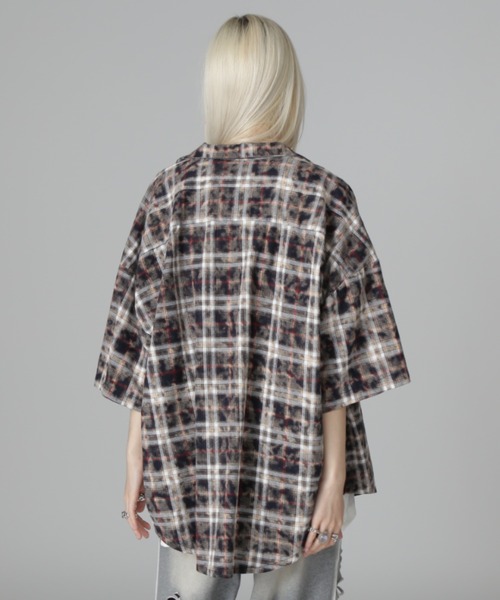 DANKE SCHON(ダンケシェーン)の「【WEB&DEPOT限定】DankeSchon/ダンケシェーン/BLEACH CHECK OPEN COLLER(シャツ/ブラウス・レディース・モスグリーン/ベージュ/ブラック・F)」の20枚目の写真