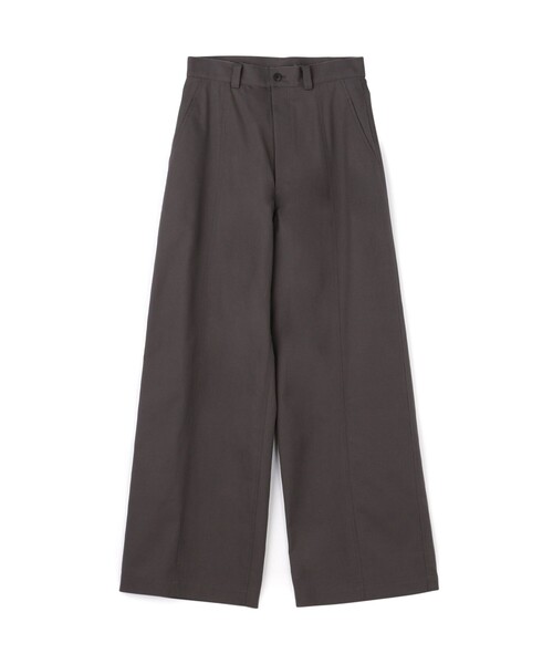 EDITION(エディション)の「コットンギャバ ワイドパンツ(チノパンツ・レディース・ベージュ/チャコールグレー・36/34)」の1枚目の写真