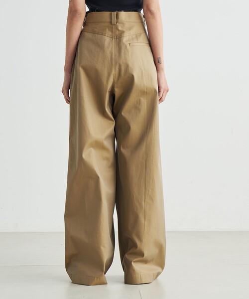 EDITION(エディション)の「コットンギャバ ワイドパンツ(チノパンツ・レディース・ベージュ/チャコールグレー・36/34)」の6枚目の写真