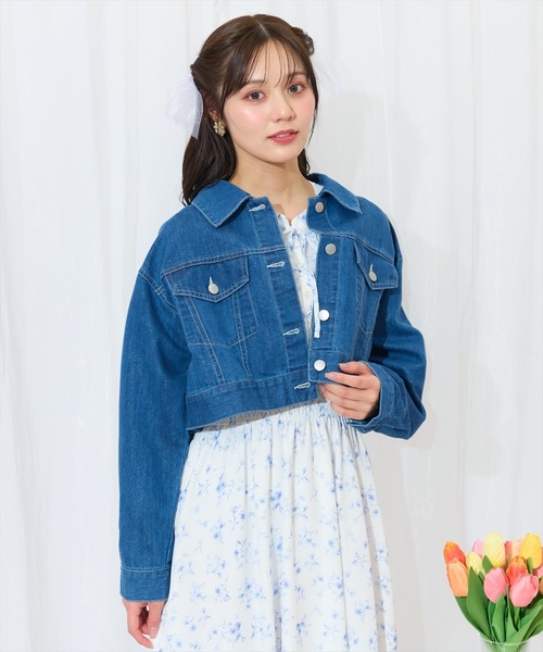 WILLSELECTION（ウィルセレクション）の「ショートデニムジャケット（デニムジャケット・レディース・ネイビー/ブルー・FREE）」の2枚目の写真
