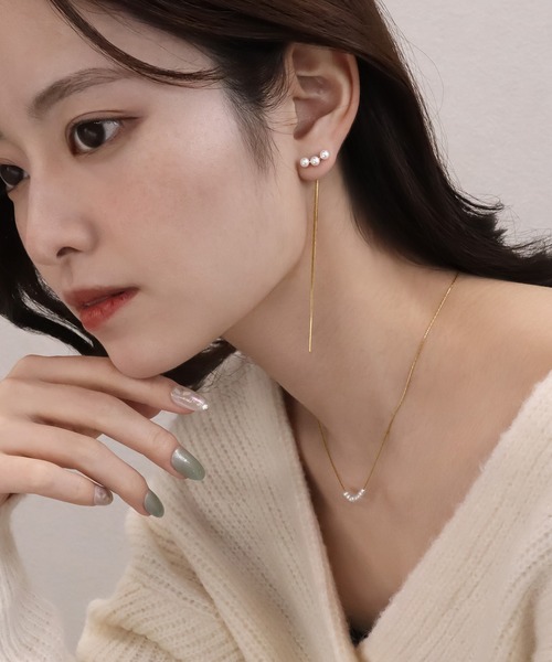 blackdia ocean(ブラックダイヤオーシャン)の「blackdia ocean パールロングチェーンピアス/イヤリング(ピアス(両耳用)・レディース・ゴールド/ゴールド系その他・FREE)」の12枚目の写真