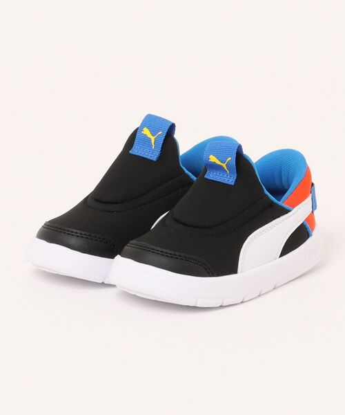 PUMA（プーマ）の「《PUMA》ｺｰﾄﾌﾚｯｸｽ v3 EASE IN ｲﾝﾌｧﾝﾄ（スリッポン・キッズ・ブルー/ブラック/ピンク系その他・14.0cm/15.0cm/16.0cm/13.0cm）」の2枚目の写真