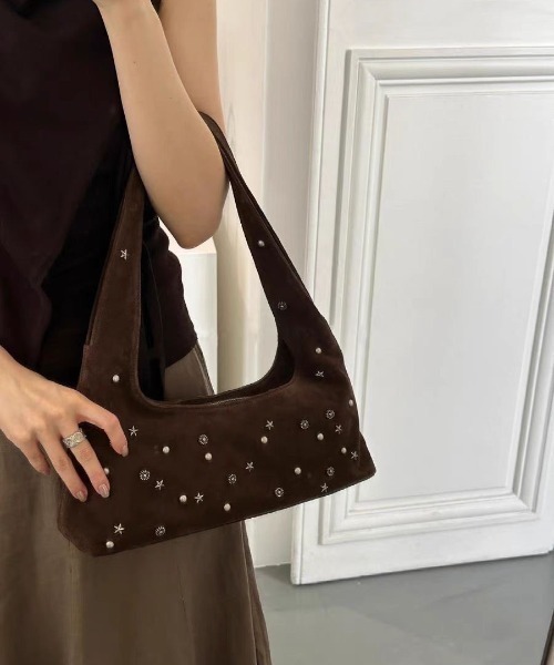 almo（アルモ）の「【LAMPOON】スタッズハンドバッグ（ハンドバッグ・レディース・ブラック/ブラウン・FREE）」の4枚目の写真