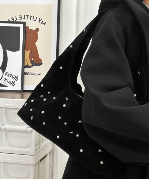 almo（アルモ）の「【LAMPOON】スタッズハンドバッグ（ハンドバッグ・レディース・ブラック/ブラウン・FREE）」の6枚目の写真