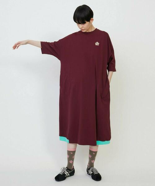 FRAPBOIS（フラボア）の「カットワンピQ/S ワンピース（ワンピース・レディース・グレー/ワイン・1）」の18枚目の写真
