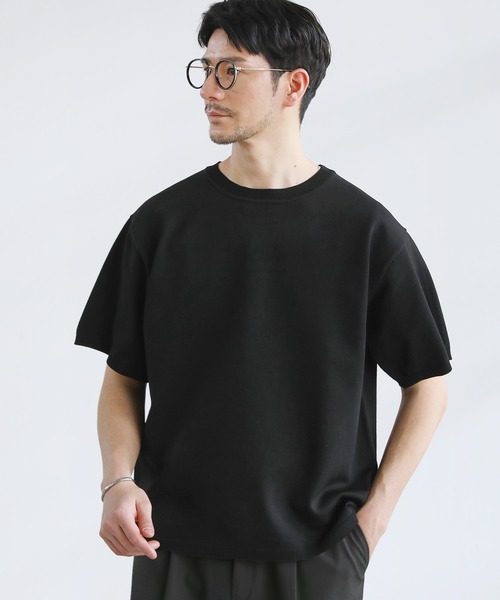 SPU(スプ)の「スポンディッシュニットクルーネック半袖Tシャツ(ニット/セーター・メンズ・カーキオリーブ/ネイビー/ブラック/グレー・S/M/L/XL)」の5枚目の写真