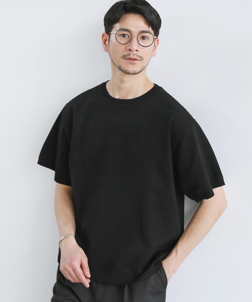 SPU(スプ)の「スポンディッシュニットクルーネック半袖Tシャツ(ニット/セーター・メンズ・カーキオリーブ/ネイビー/ブラック/グレー・S/M/L/XL)」の6枚目の写真