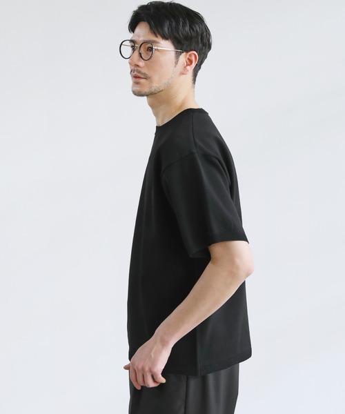 SPU(スプ)の「スポンディッシュニットクルーネック半袖Tシャツ(ニット/セーター・メンズ・カーキオリーブ/ネイビー/ブラック/グレー・S/M/L/XL)」の7枚目の写真