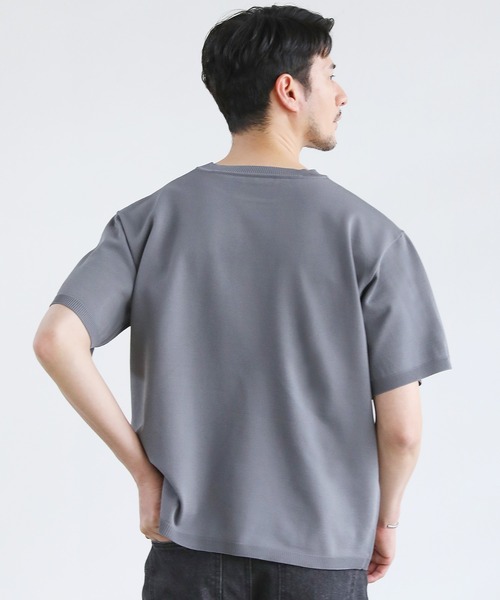 SPU(スプ)の「スポンディッシュニットクルーネック半袖Tシャツ(ニット/セーター・メンズ・カーキオリーブ/ネイビー/ブラック/グレー・S/M/L/XL)」の15枚目の写真