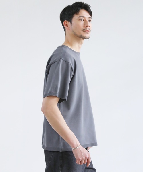 SPU(スプ)の「スポンディッシュニットクルーネック半袖Tシャツ(ニット/セーター・メンズ・カーキオリーブ/ネイビー/ブラック/グレー・S/M/L/XL)」の16枚目の写真