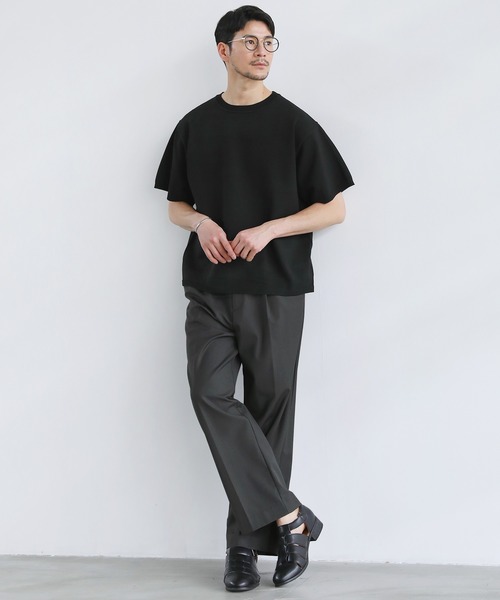 SPU(スプ)の「スポンディッシュニットクルーネック半袖Tシャツ(ニット/セーター・メンズ・カーキオリーブ/ネイビー/ブラック/グレー・S/M/L/XL)」の10枚目の写真