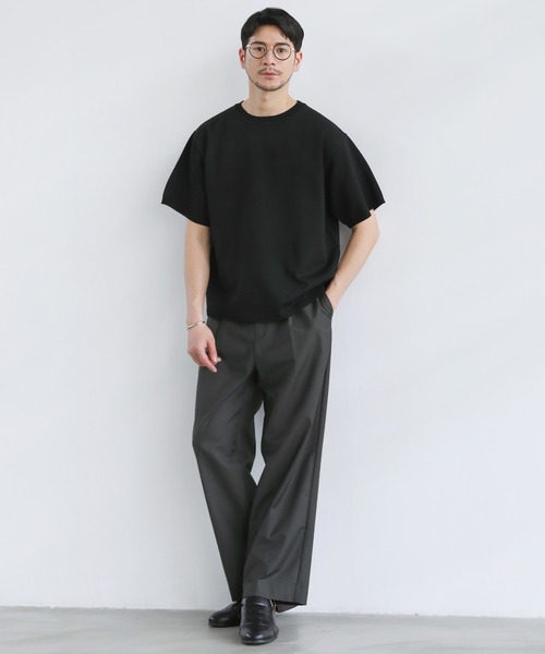 SPU(スプ)の「スポンディッシュニットクルーネック半袖Tシャツ(ニット/セーター・メンズ・カーキオリーブ/ネイビー/ブラック/グレー・S/M/L/XL)」の11枚目の写真