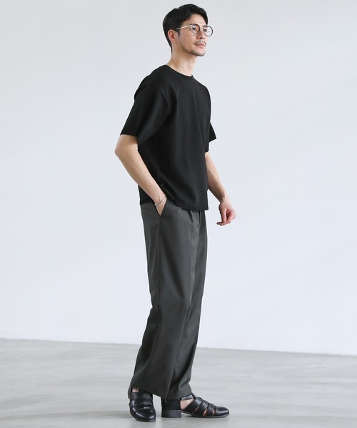 SPU(スプ)の「スポンディッシュニットクルーネック半袖Tシャツ(ニット/セーター・メンズ・カーキオリーブ/ネイビー/ブラック/グレー・S/M/L/XL)」の12枚目の写真