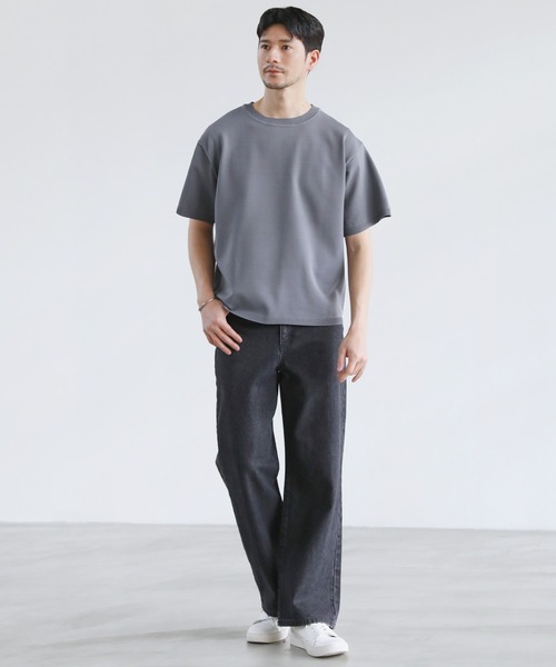 SPU(スプ)の「スポンディッシュニットクルーネック半袖Tシャツ(ニット/セーター・メンズ・カーキオリーブ/ネイビー/ブラック/グレー・S/M/L/XL)」の17枚目の写真