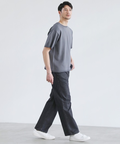 SPU(スプ)の「スポンディッシュニットクルーネック半袖Tシャツ(ニット/セーター・メンズ・カーキオリーブ/ネイビー/ブラック/グレー・S/M/L/XL)」の18枚目の写真