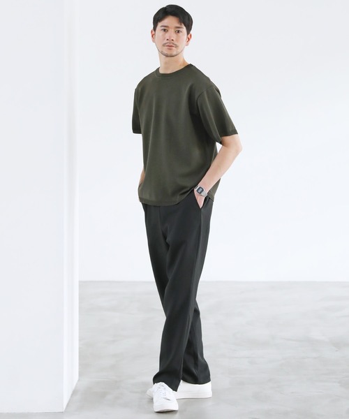SPU(スプ)の「スポンディッシュニットクルーネック半袖Tシャツ(ニット/セーター・メンズ・カーキオリーブ/ネイビー/ブラック/グレー・S/M/L/XL)」の21枚目の写真