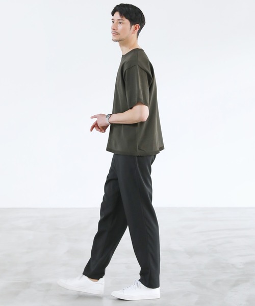 SPU(スプ)の「スポンディッシュニットクルーネック半袖Tシャツ(ニット/セーター・メンズ・カーキオリーブ/ネイビー/ブラック/グレー・S/M/L/XL)」の22枚目の写真