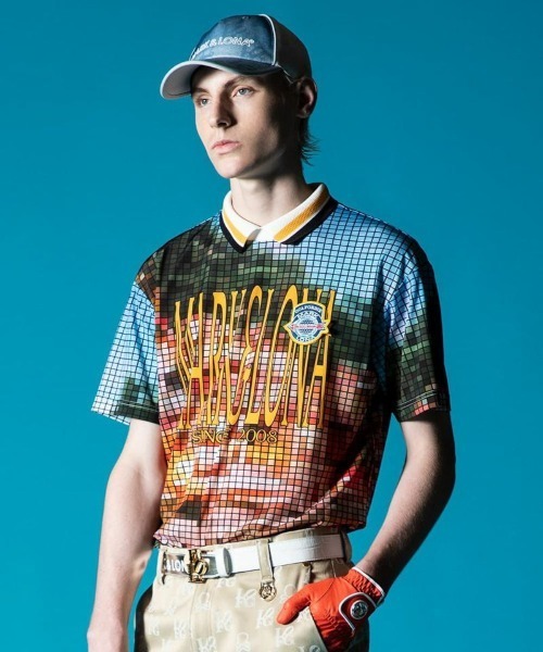 MARK & LONA(マークアンドロナ)の「Pixel Como Performance Polo | MEN(ポロシャツ・メンズ・サックスブルー/グレー・48/46)」の2枚目の写真