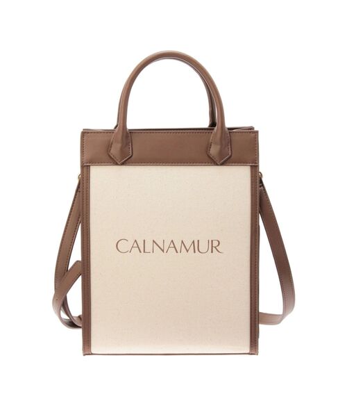 CALNAMUR(カルナムール)の「LOGO CANVAS TOTE/ロゴキャンバストートバッグ(ハンドバッグ・レディース・ピンク/ブラウン・FREE)」の3枚目の写真